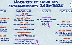 Infos entrainements